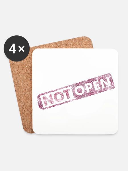 Modern Retro Not Open - Untersetzer (4er-Set) - Weiß