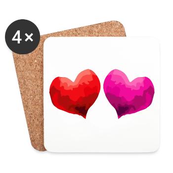 Heart Love In Love Wedding - Coasters (set of 4) - white - Front