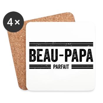 Cadeau Beau Père - Cadeau Beau Papa -Meilleur père - Dessous de verre (lot de 4) - blanc - Devant
