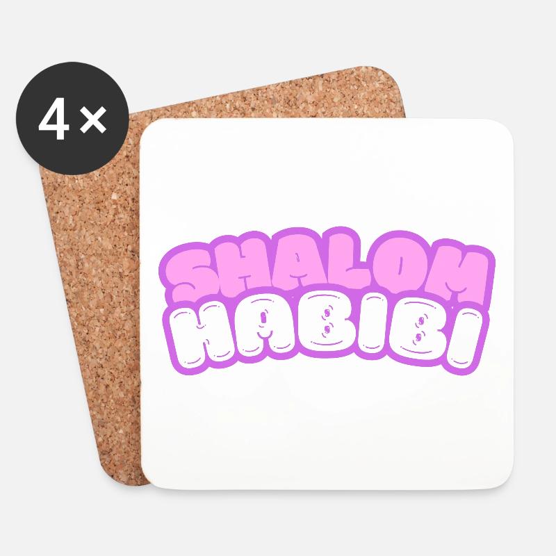 Shalom Habibi Jüdisch Moslem - Untersetzer (4er-Set) - Weiß