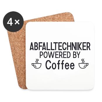 Technicien des déchets alimenté par le café - Dessous de verre (lot de 4) - blanc - Devant