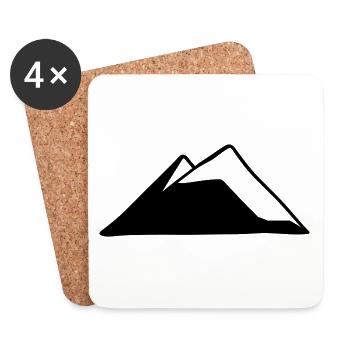 Montagnes Montagnes Surface de dessin 1 - Dessous de verre (lot de 4) - blanc - Devant