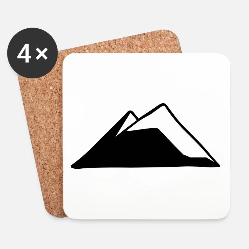 Mountains Mountain Mountains Drawing Surface 1 - Coasters (set of 4) - white