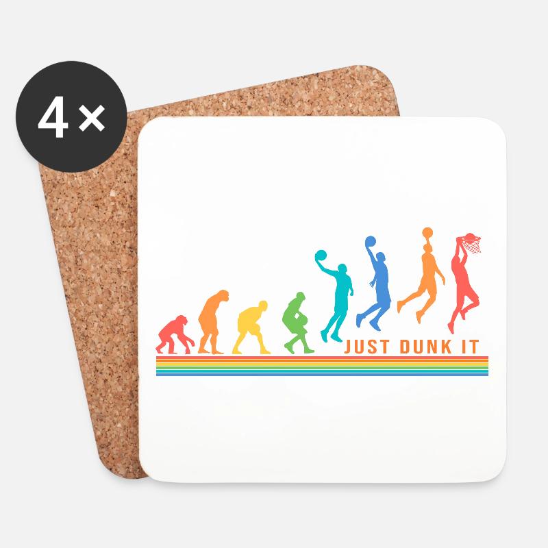 Basketballspieler Basketball Evolution - Untersetzer (4er-Set) - Weiß