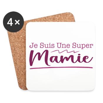 Je Suis Une Super Mamie - Dessous de verre (lot de 4) - blanc - Devant