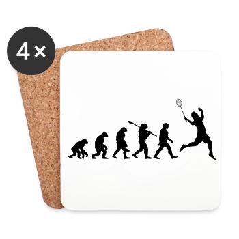 Évolution Badminton Cadeau Pour Joueurs Badminton - Dessous de verre (lot de 4) - blanc - Devant
