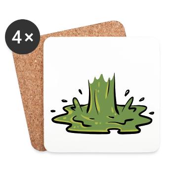 Slime Green Puke Idée cadeau Slime - Dessous de verre (lot de 4) - blanc - Devant