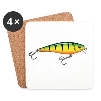 Pêche Wobbler Pêche - Dessous de verre (lot de 4) - blanc - Devant