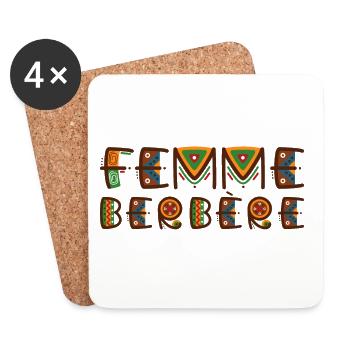 Femme Berbère Belle et Rebelle | Amazigh - Dessous de verre (lot de 4) - blanc - Devant