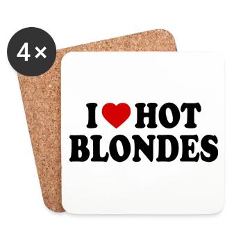 I love hot blondes - Untersetzer (4er-Set) - Weiß - Vorne