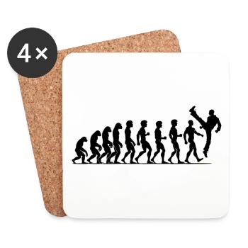 Kickboxing FIghter Kickboxer - Dessous de verre (lot de 4) - blanc - Devant