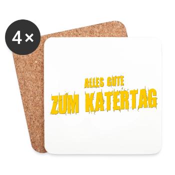 alles Gute zum Katertag versus Vatertag - Untersetzer (4er-Set) - Weiß - Vorne