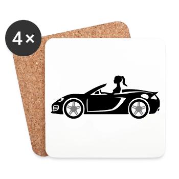 Sportauto Girl Turbo - Untersetzer (4er-Set) - Weiß - Vorne