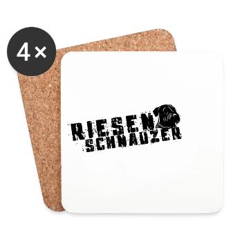 Riesenschnauzer/ Schnauzer Hunde Design Geschenk - Untersetzer (4er-Set) - Weiß - Vorne