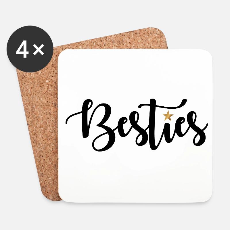 Besties - Untersetzer (4er-Set) - Weiß