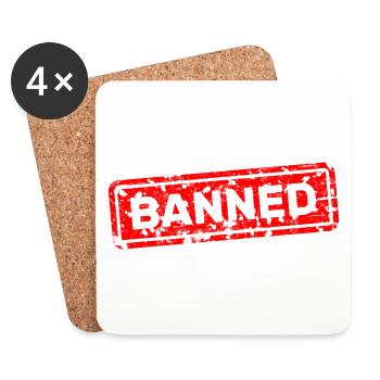 Forbidden, banned, rejected, ostracized - Coasters (set of 4) - white - Front