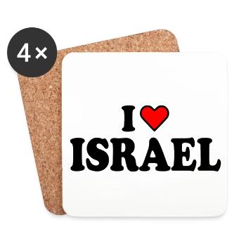 I love israel - Dessous de verre (lot de 4) - blanc - Devant