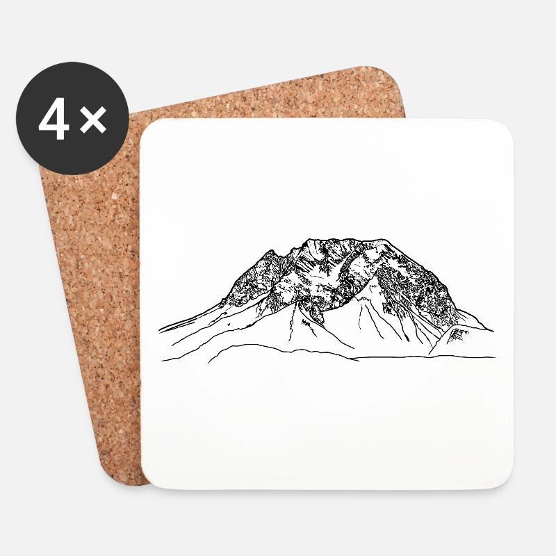 Grimming, Ennstal, Berg, Alpen, Bergsteiger Gipfel - Untersetzer (4er-Set) - Weiß