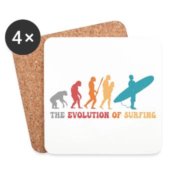 Surf evolution of surfing Humour surfeur - Dessous de verre (lot de 4) - blanc - Devant