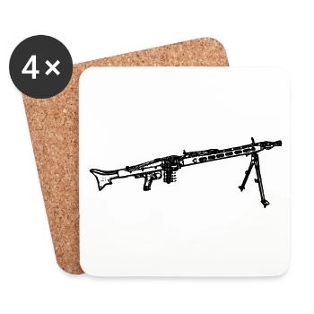 MG 3 Maschinengewehr Bundeswehr - Untersetzer (4er-Set) - Weiß - Vorne