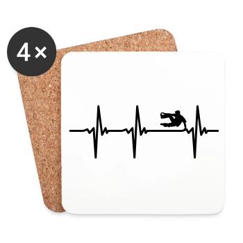 Heartbeat Parkour ECG - Dessous de verre (lot de 4) - blanc - Devant