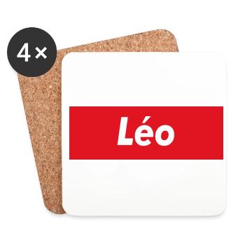 Leo red stripe - Coasters (set of 4) - white - Front