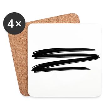 Dashes Dash lines Line - Coasters (set of 4) - white - Front