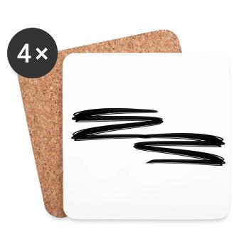 Dashes Dash lines Line - Coasters (set of 4) - white - Front
