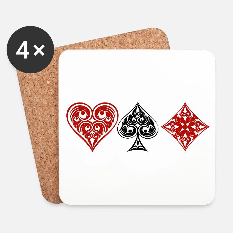 Poker - Untersetzer (4er-Set) - Weiß