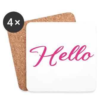 hello - Dessous de verre (lot de 4) - blanc - Devant