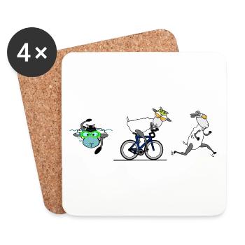 Triathlon - Untersetzer (4er-Set) - Weiß - Vorne