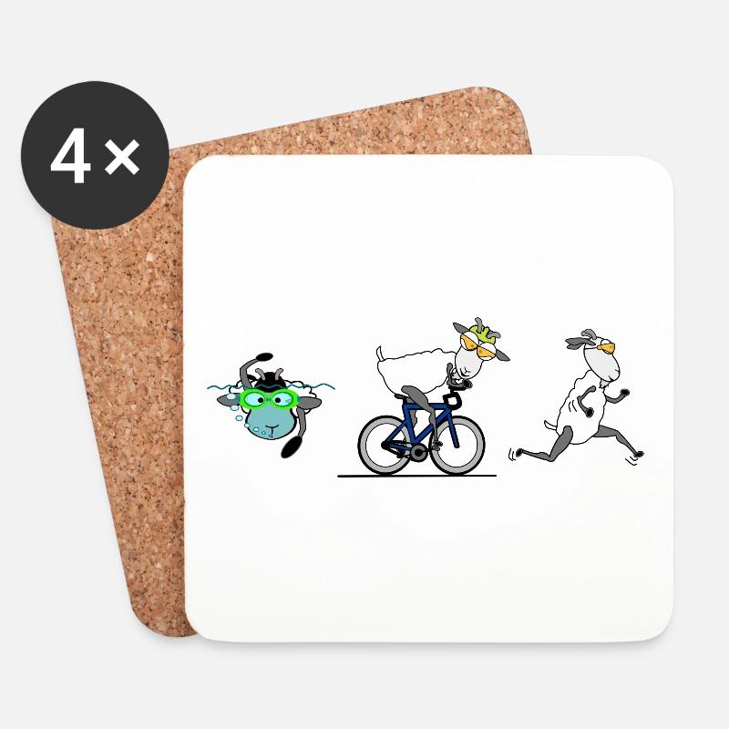Triathlon - Untersetzer (4er-Set) - Weiß