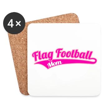 Flag Football Maman Mama Mutter - Dessous de verre (lot de 4) - blanc - Devant
