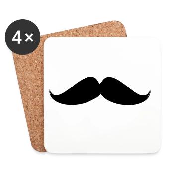 MUSTACHE.BONNE Father's Day. Fathers Day. - Coasters (set of 4) - white - Front