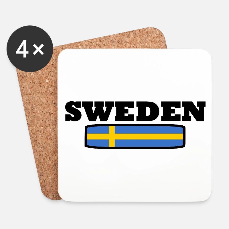 SCHWEDEN - Untersetzer (4er-Set) - Weiß