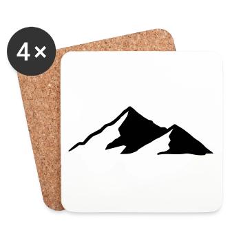 Berge Berg Gebirge 04 - Untersetzer (4er-Set) - Weiß - Vorne