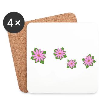 vier blumen rosa - Untersetzer (4er-Set) - Weiß - Vorne
