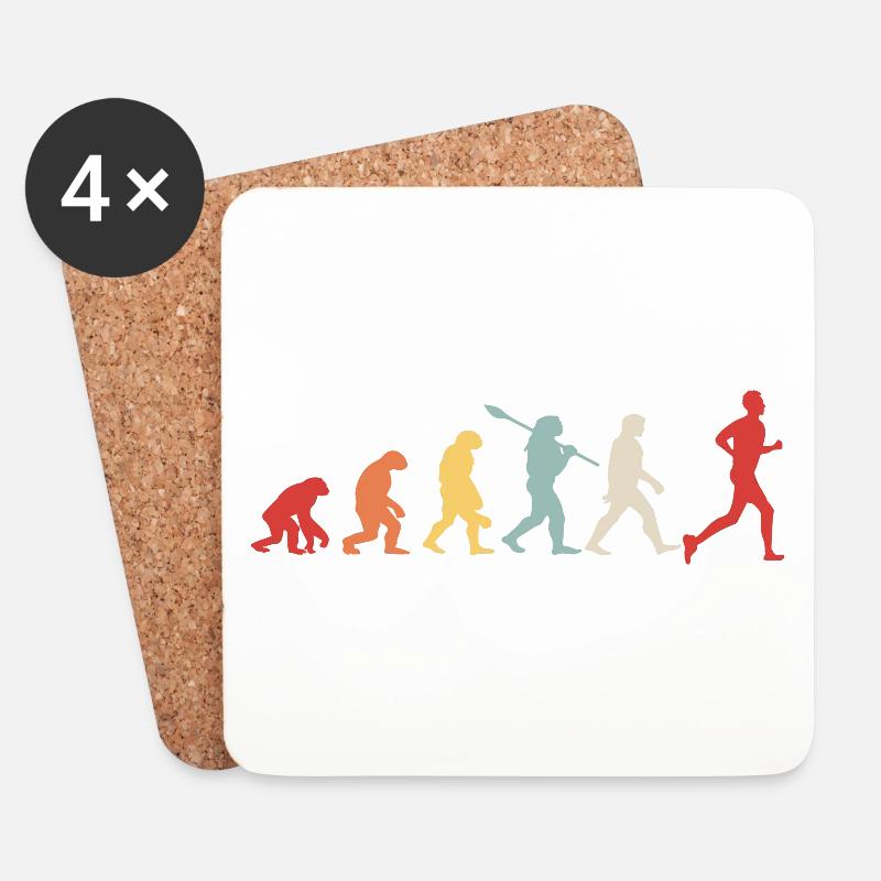 Entwicklung des Marathons - Untersetzer (4er-Set) - Weiß