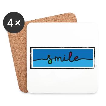 Smile - Coasters (set of 4) - white - Front