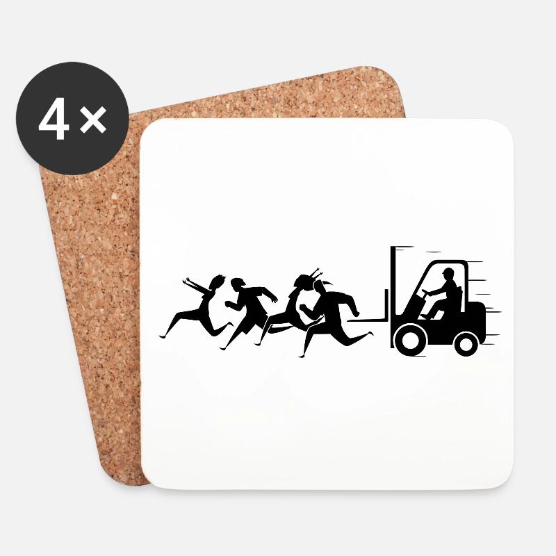 Gabelstapler zertifiziert - LKW-Fahrer - Untersetzer (4er-Set) - Weiß
