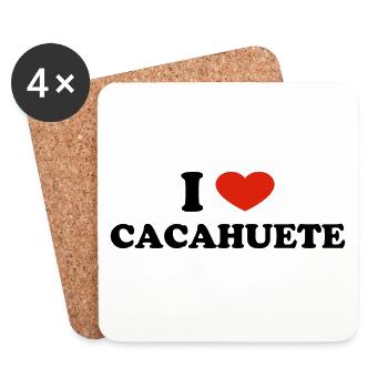 I Love Cacahuète - Dessous de verre (lot de 4) - blanc - Devant