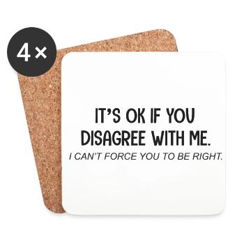 It's okay no okay sarcastic humor - Coasters (set of 4) - white - Front