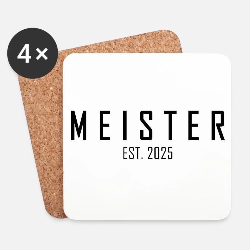 Meister EST. 2025 - Untersetzer (4er-Set) - Weiß