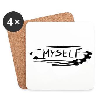 Stroke symbol shape I self-love myself proudly - Coasters (set of 4) - white - Front