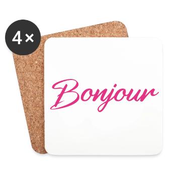 bonjour - Dessous de verre (lot de 4) - blanc - Devant