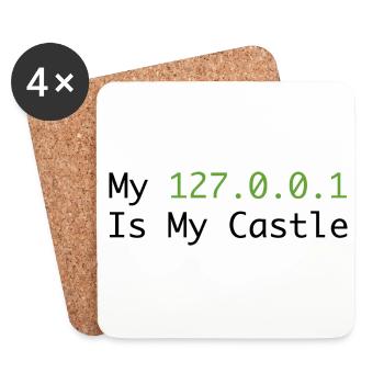 Mein 127.0.0.0.1 ist mein Schloss - Untersetzer (4er-Set) - Weiß - Vorne