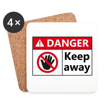 Danger Keep Away - Untersetzer (4er-Set) - Weiß - Vorne