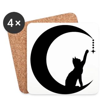 Ch-lair de lune "Mystère et Évasion" - Dessous de verre (lot de 4) - blanc - Devant