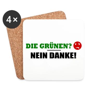 Die grünen nein danke - Untersetzer (4er-Set) - Weiß - Vorne