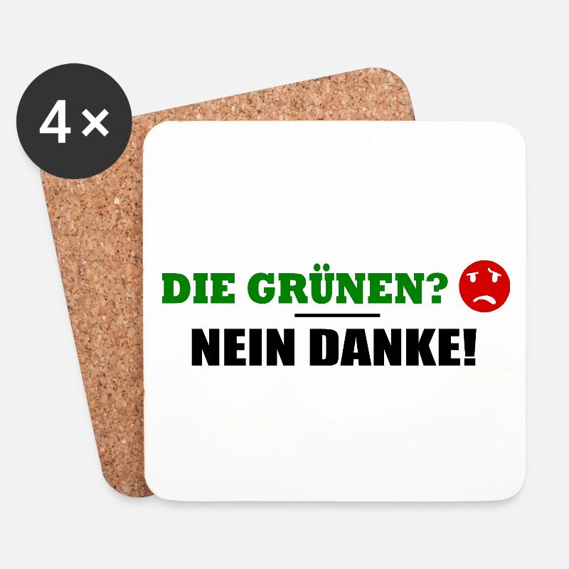 Die grünen nein danke - Untersetzer (4er-Set) - Weiß